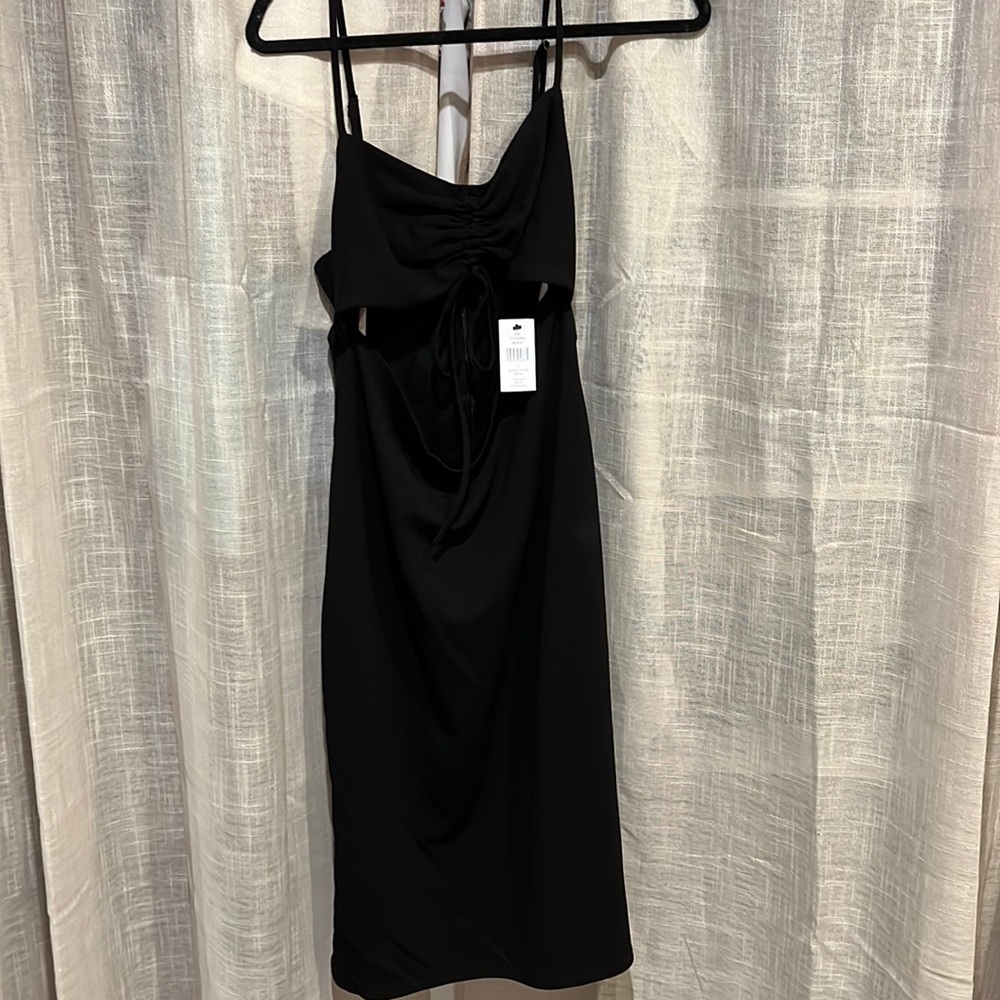 Black front cut out dress